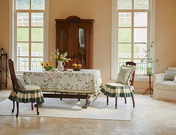 Extra Large Modern Rectangular Tablecloth for Dining Room Table, Ginkgo Leaves Table Covers, Square Tablecloth for Kitchen, Large Tablecloth for Round Table-Silvia Home Craft