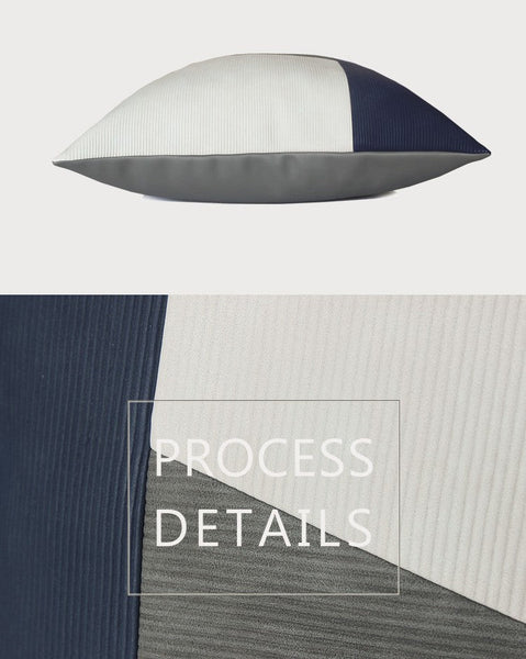 Large Modern Throw Pillows, Decorative Throw Pillow for Couch, Blue Grey Modern Sofa Pillows, Decorative Throw Pillows for Living Room, Large Square Pillows-Silvia Home Craft