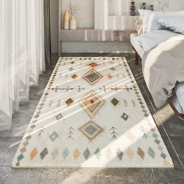 Runner Rugs for Hallway, Contemporary Modern Rugs Next to Bed, Bathroom Runner Rugs, Kitchen Runner Rugs, Geometric Modern Rugs for Dining Room-Silvia Home Craft