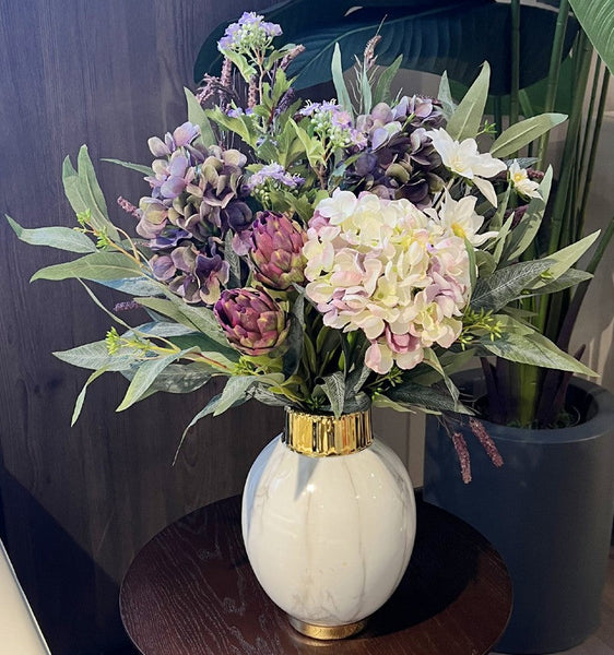 Large Bunch of Flowers Arrangement, Faux Silk Floral Table Centerpiece, Creative Flower Arrangement Ideas for Interior Design, Modern Artificial Floral Arrangement-Silvia Home Craft