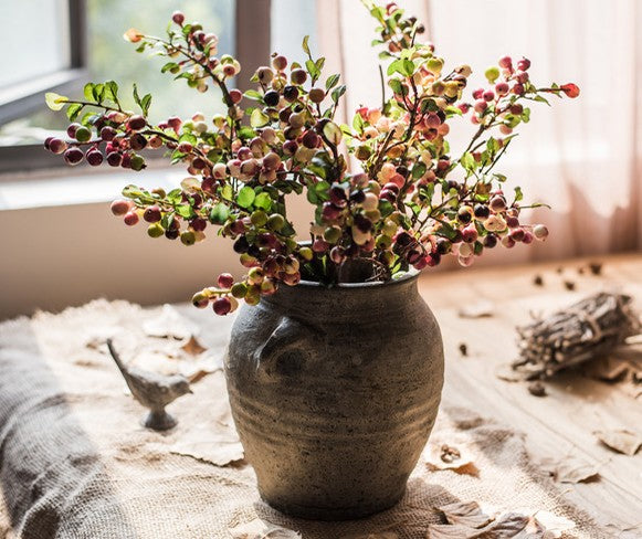 Cranberry Fruit Branch, Flower Arrangement Ideas for Living Room, Unique Artificial Flowers for Home Decoration, Spring Artificial Floral for Bedroom-Silvia Home Craft