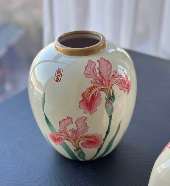 Centerpiece Ceramic Bouquet Vases, Handmade Modern Flower Vase, Large Flower Vases on Dining Table, Porcelain Flower Vases-Silvia Home Craft
