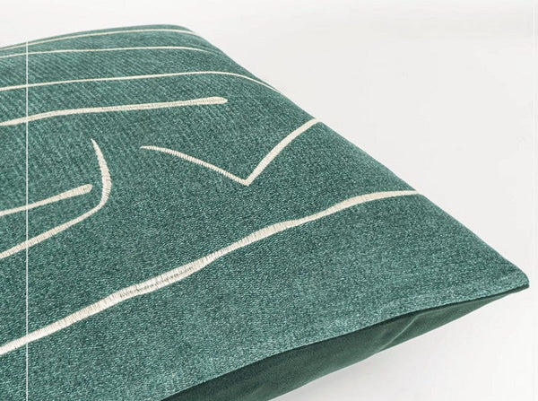 Abstract Green Decorative Throw Pillows, Geometric Square Modern Throw Pillows for Couch, Large Contemporary Throw Pillow for Interior Design-Silvia Home Craft