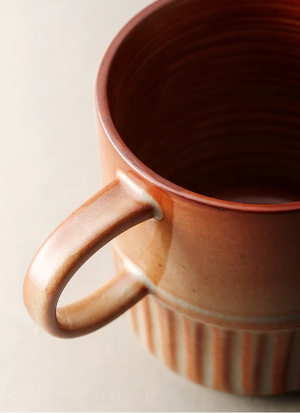 Elegant Porcelain Coffee Cups, Large Capacity Coffee Cup, Handmade Ceramic Coffee Mug, Large Pottery Coffee Cup, Large Tea Cup-Silvia Home Craft