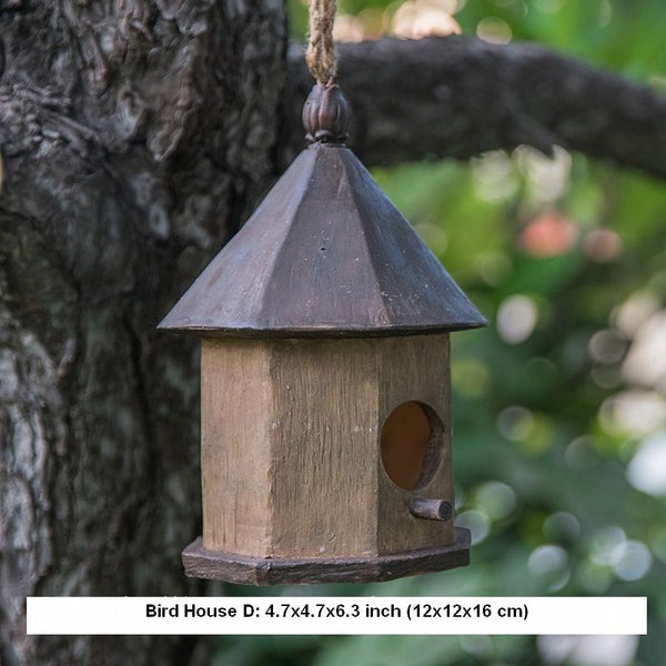 Resin Bird Nest for Garden Ornament, Bird House in the Garden, Lovely Birds House, Outdoor Decoration Ideas, Garden Ideas-Silvia Home Craft