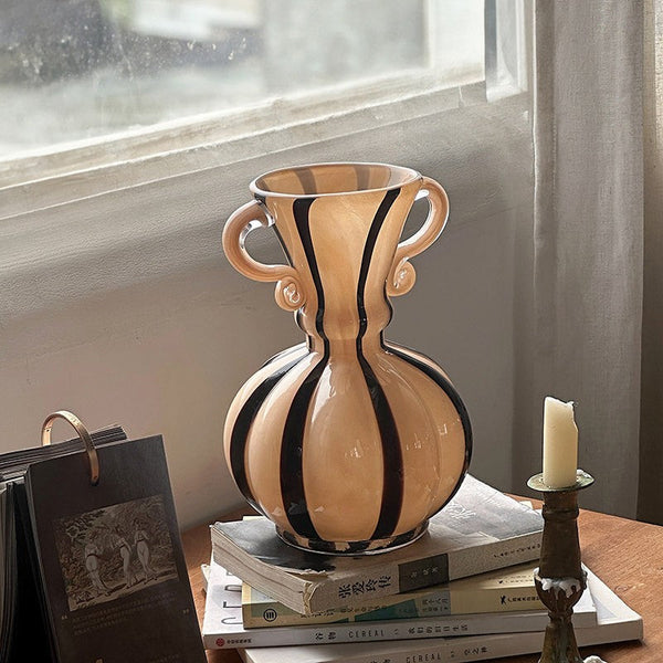 Modern Glass Flower Vases, Glass Flower Vases, Handmade Glass Bud Vases, Water Holding Flower Vases, Flower Vases on Table-Silvia Home Craft