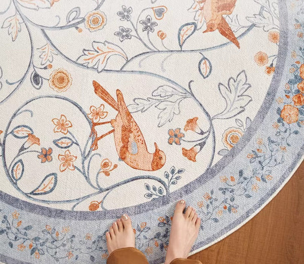 Dining Room Contemporary Round Rugs, Bedroom Modern Round Rugs, Modern Rug Ideas for Living Room, Circular Modern Rugs under Chairs-Silvia Home Craft