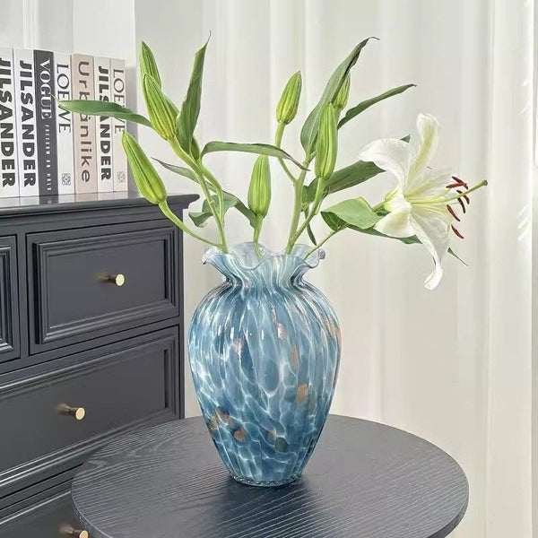 Modern Glass Bud Vases, Centerpiece Vases on Table, Handmade Liuli Vases, Color Glaze Vase, Contemporary Vases for Modern Home Decor-Silvia Home Craft