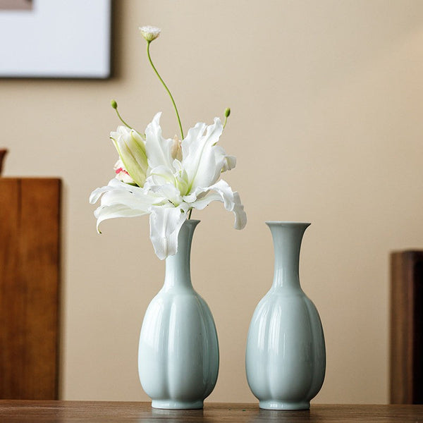 Small Flower Vases on Table, Rustic Porcelain Flower Vases, Ceramic Bud Vases, Handmade Water Holding Flower Vase-Silvia Home Craft