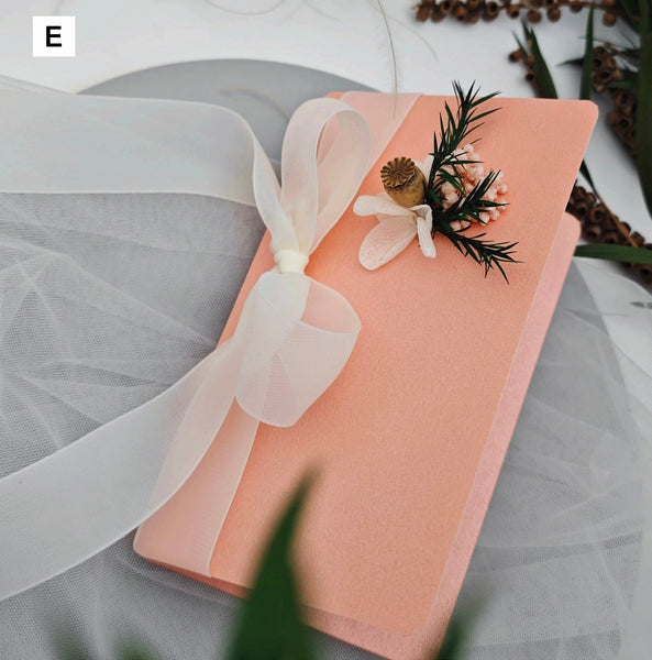 Creative Birthday Greeting Card, Unique Anniversary Greeting Card, Beautiful Valentine's Day Greeting Card, Wedding Greeting Card, Original Handmade Dried Flower Bowknot Greeting Cards-Silvia Home Craft