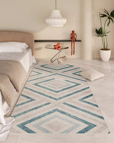 Unique Geometric Modern Rug Placement Ideas for Dining Room, Abstract Contemporary Modern Rugs for Living Room,Large Modern Rugs for Bedroom-Silvia Home Craft