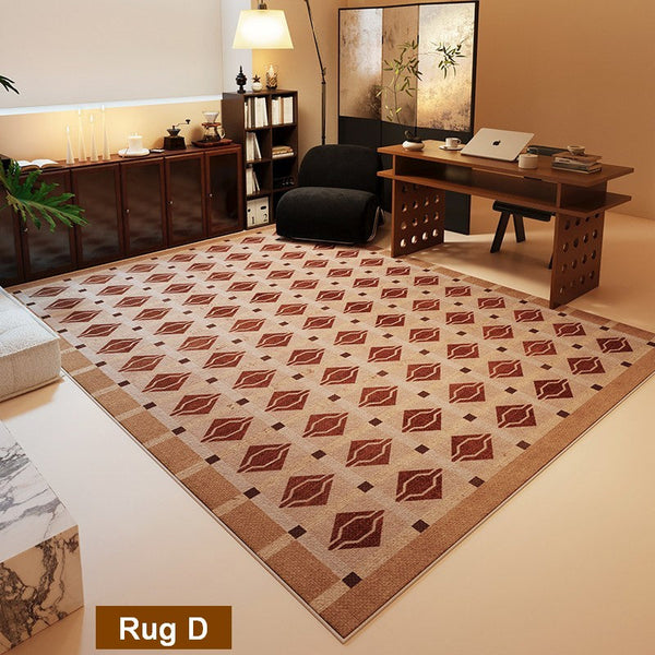 Modern Living Room Rug Ideas, Geometric Modern Rugs for Dining Room, Mid Century Colorful Rugs, Contemporary Abstract Rugs under Coffee Table-Silvia Home Craft