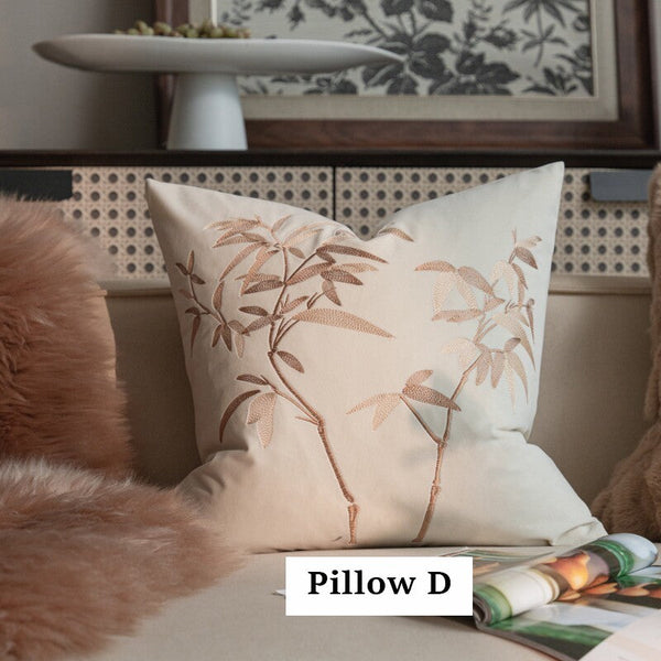 Decorative Pillow Arrangement Ideas for Couch, Modern Decorative Pillows for Bedroom, Embroidered Butterfly Pillow Covers, Large Decorative Throw Pillows for Living Room-Silvia Home Craft
