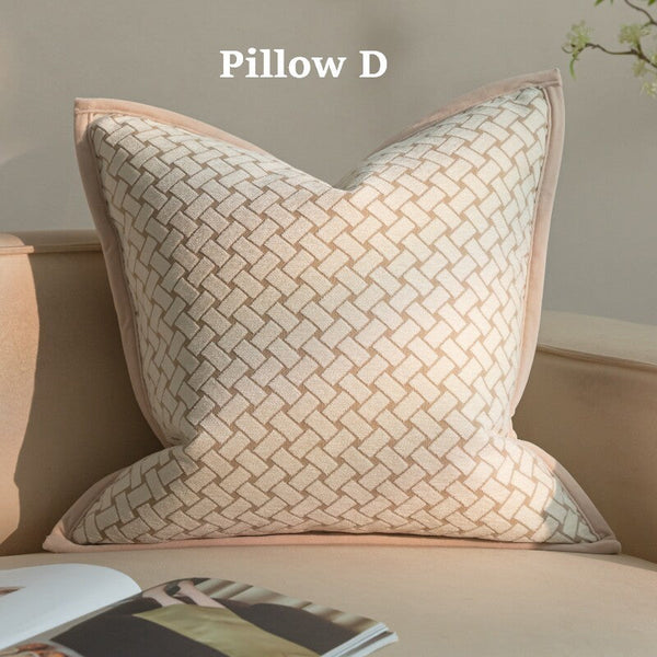 Modern Decorative Pillow Cover, Decorative Throw Pillows for Living Room, Decorative Pillow Arrangement Ideas for Couch, Modern Sofa Pillows-Silvia Home Craft