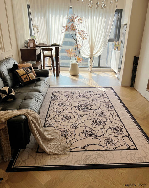 Simple Large Modern Rugs for Living Room, Abstract Modern Rugs for Bedroom, Contemporary Geometric Modern Rugs, Modern Rugs for Dining Room-Silvia Home Craft