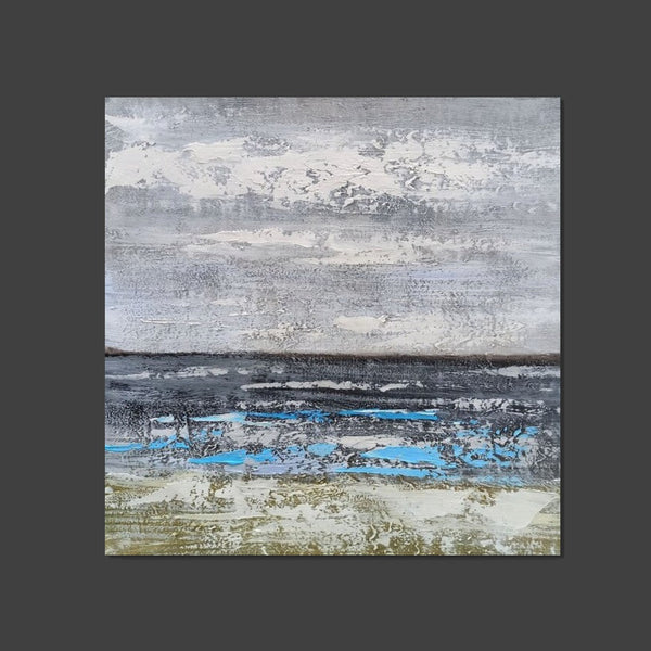 Contemporary Wall Art Paintings, Acrylic Paintings for Living Room, Large Simple Modern Art, Blue Abstract Acrylic Painting-Silvia Home Craft