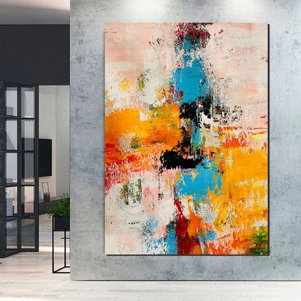 Modern Abstract Art for Bedroom, Abstract Acrylic Wall Painting, Hand Painted Wall Painting, Extra Large Paintings for Living Room, Simple Painting Ideas-Silvia Home Craft