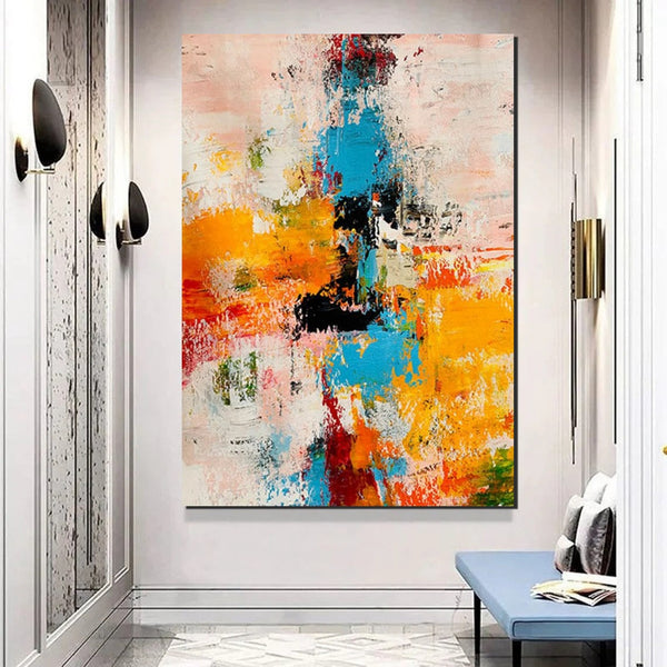 Modern Abstract Art for Bedroom, Abstract Acrylic Wall Painting, Hand Painted Wall Painting, Extra Large Paintings for Living Room, Simple Painting Ideas-Silvia Home Craft