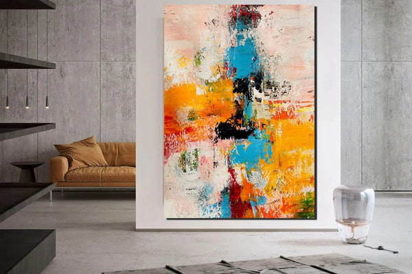 Modern Abstract Art for Bedroom, Abstract Acrylic Wall Painting, Hand Painted Wall Painting, Extra Large Paintings for Living Room, Simple Painting Ideas-Silvia Home Craft