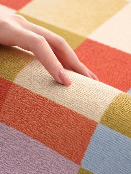 Living Room Modern Rugs, Modern Living Room Rug Placement Ideas, Contemporary Geometric Rugs for Bedroom, Colorful Carpets for Apartment-Silvia Home Craft