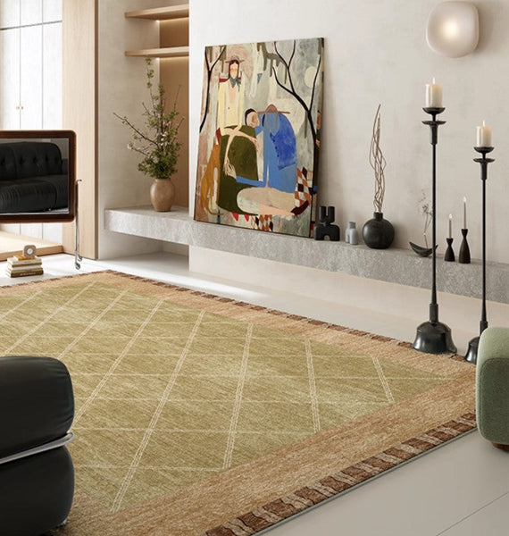 Modern Rugs for Living Room, Geometric Modern Rug Ideas for Living Room, Mid Century Contemporary Area Rugs-Silvia Home Craft