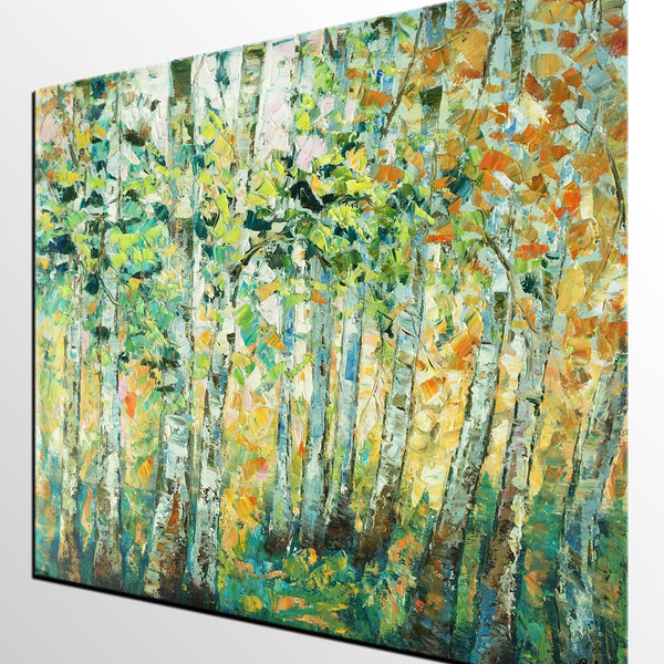 Autumn Tree Painting, Original Wall Art, Landscape Painting, Custom Heavy Texture Wall Art-Silvia Home Craft