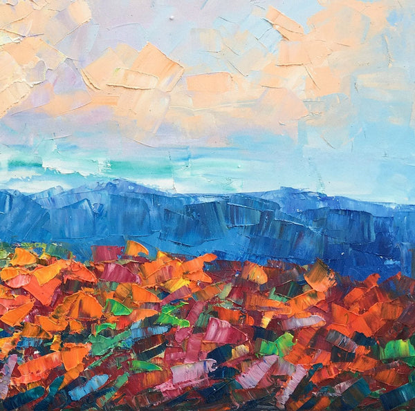 Autumn Mountain Painting, Canvas Painting for Bedroom, Landscape Painting on Canvas, Wall Art Painting, Custom Original Oil Paintings-Silvia Home Craft