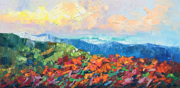 Autumn Mountain Painting, Canvas Painting for Bedroom, Landscape Painting on Canvas, Wall Art Painting, Custom Original Oil Paintings-Silvia Home Craft