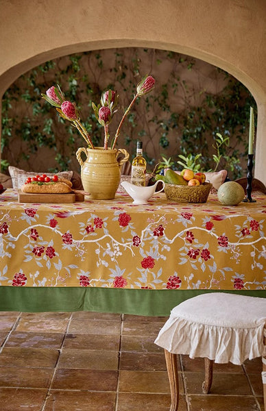 Farmhouse Table Cloth, Dining Room Flower Table Cloths, Large Square Tablecloth for Round Table, Extra Large Rectangular Table Covers for Kitchen-Silvia Home Craft
