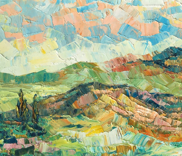 Landscape Painting, Autumn Mountain Painting, Original Wall Art, Custom Canvas Art, Original Artwork, Canvas Painting, Oil Painting-Silvia Home Craft
