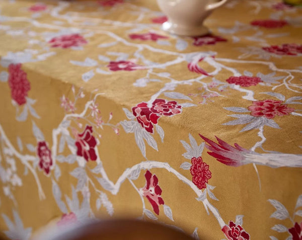 Farmhouse Table Cloth, Dining Room Flower Table Cloths, Large Square Tablecloth for Round Table, Extra Large Rectangular Table Covers for Kitchen-Silvia Home Craft