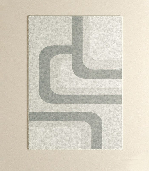 Abstract Modern Rugs for Living Room, Modern Rugs under Dining Room Table, Simple Geometric Carpets for Kitchen, Contemporary Modern Rugs Next to Bed-Silvia Home Craft