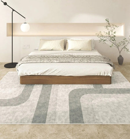 Abstract Modern Rugs for Living Room, Modern Rugs under Dining Room Table, Simple Geometric Carpets for Kitchen, Contemporary Modern Rugs Next to Bed-Silvia Home Craft