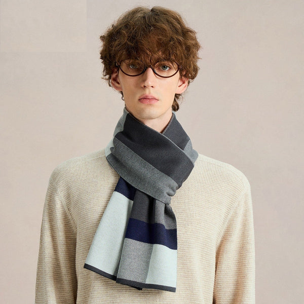 Men's Winter Scarves, Business Casual Scarf for Men, Formal Men Scarf Styles, Long Wool Man Scarf, Fashion Men Scarf, Unique Gifts for Men, Men's Wool Scarf Winter-Silvia Home Craft