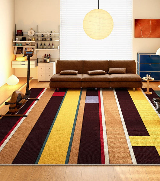 Bedroom Modern Rugs, Mid Century Modern Rugs in Living Room, Large Modern Rugs for Sale, Contemporary Floor Carpets under Sofa-Silvia Home Craft