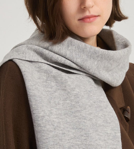 Casual Scarf for Women, Birthday Gift for Girl, Modern Wool Scarf for Women, Gray Soft Cashmere Scarf for Women, Cold Weather Scarves, Winter Wool Scarf-Silvia Home Craft
