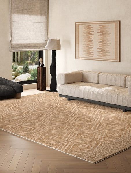 Bedroom Floor Rugs, Geometric Contemporary Rugs for Dining Room, Extra Large Modern Rugs for Living Room, Oversized Modern Rug for Living Room-Silvia Home Craft