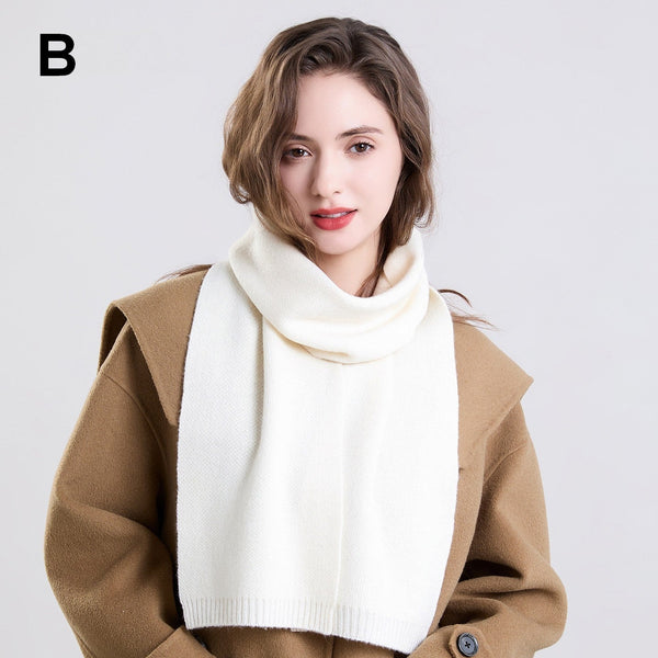 Cold Weather Scarves, Small Soft Scarf for Women, Modern Wool Scarf for Women, White Casual Scarf for Women-Silvia Home Craft