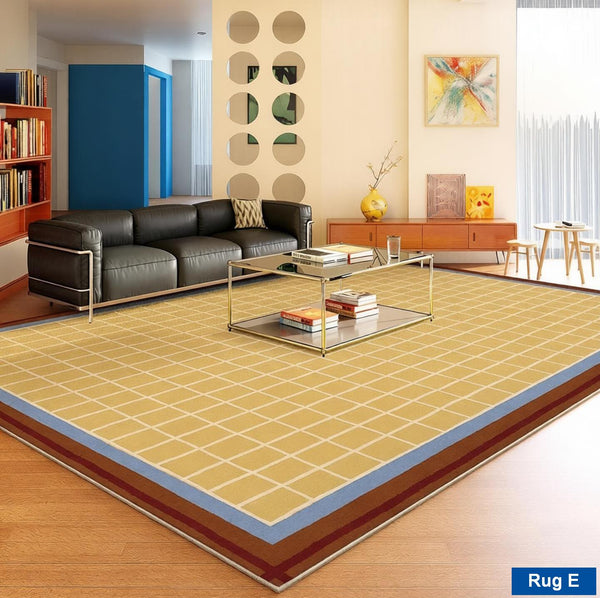 Modern Rugs under Coffee Table, Mid Century Contemporary Modern Rugs, Colorful Modern Rugs for Living Room, Dining Room Geometric Modern Rugs-Silvia Home Craft