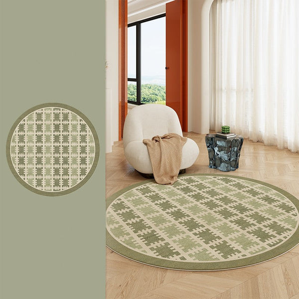 Bedroom Abstract Modern Area Rugs, Contemporary Modern Rug for Living Room, Circular Modern Rugs under Chairs, Geometric Round Rugs for Dining Room-Silvia Home Craft