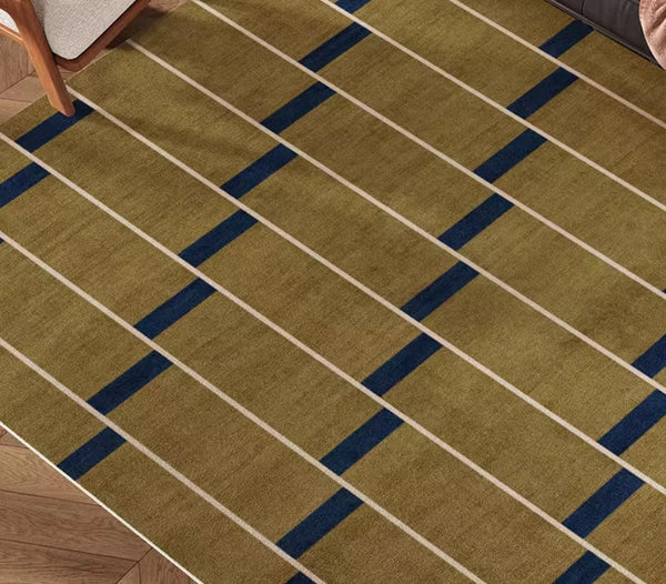 Large Modern Rugs for Living Room, Mid Century Modern Rugs for Bedroom, Abstract Geometric Modern Rugs, Green Modern Rugs for Dining Room-Silvia Home Craft