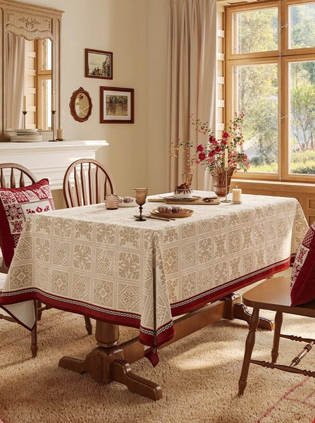 Large Table Cover for Dining Room Table, Holiday Rectangular Tablecloth for Dining Table, Modern Rectangle Tablecloth for Oval Table-Silvia Home Craft