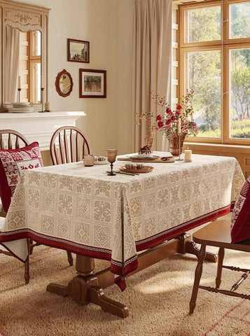 Large Table Cover for Dining Room Table, Holiday Rectangular Tablecloth for Dining Table, Modern Rectangle Tablecloth for Oval Table-Silvia Home Craft