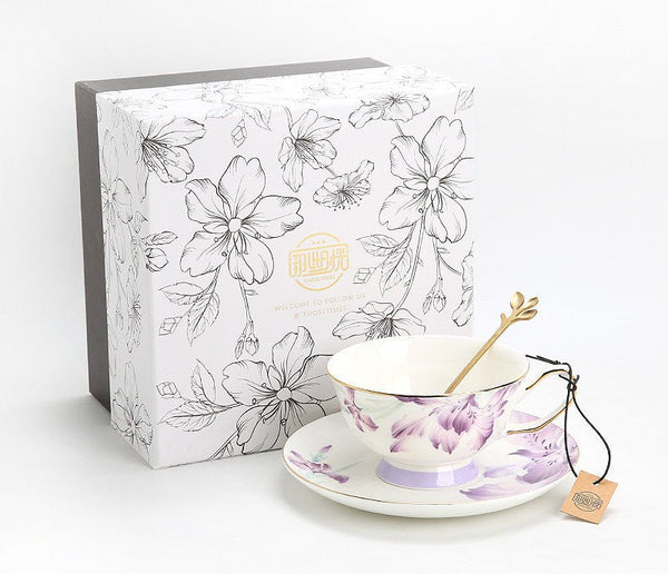 Elegant Coffee Cup, Porcelain Coffee Cup, Ceramic Tea Cup Set, Luxury Tea Cup with Saucer, Porcelain Tea cups, British Tea Cup Set, Afternoon Tea Cup with Saucer Set-Silvia Home Craft
