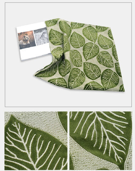 Contemporary Modern Sofa Pillows, Green Leaves Square Modern Throw Pillows for Couch, Simple Decorative Throw Pillows, Large Throw Pillow for Interior Design-Silvia Home Craft