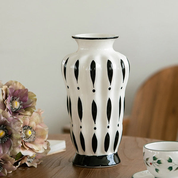 Modern Flower Vases on Table, Porcelain Flower Vases, Water Holding Flower Vases, Handmade Bouquet Ceramic Vases-Silvia Home Craft