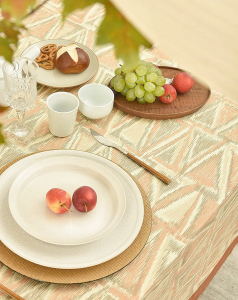 Extra Large Rectangle Tablecloth for Dining Room Table, Geometric Modern Table Covers for Kitchen, Country Farmhouse Tablecloths for Oval Table-Silvia Home Craft