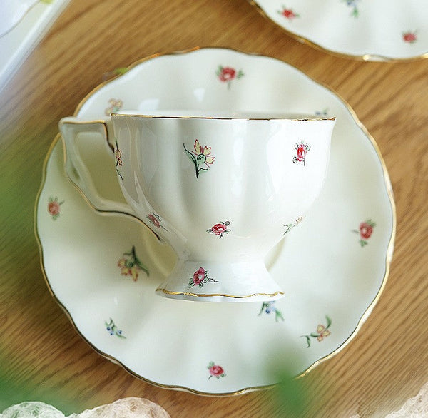 Porcelain Tea Cup Saucer Set, Beautiful British Tea Cups, Traditional English Tea Cup and Saucer, Unique Ceramic Coffee Cups-Silvia Home Craft