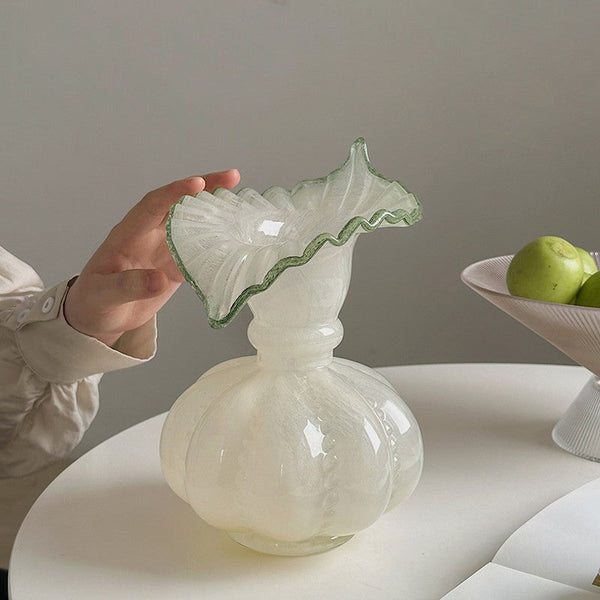 Modern Glass Flower Vases, Handmade Glass Bud Vases, Water Holding Flower Vases, Flower Vases on Table, Small Flower Vase-Silvia Home Craft