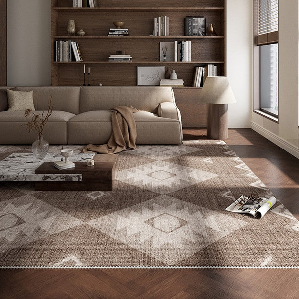 Large Modern Rugs for Living Room, Contemporary Abstract Rugs under Dining Room Table, Mid Century Modern Rugs for Bedroom-Silvia Home Craft